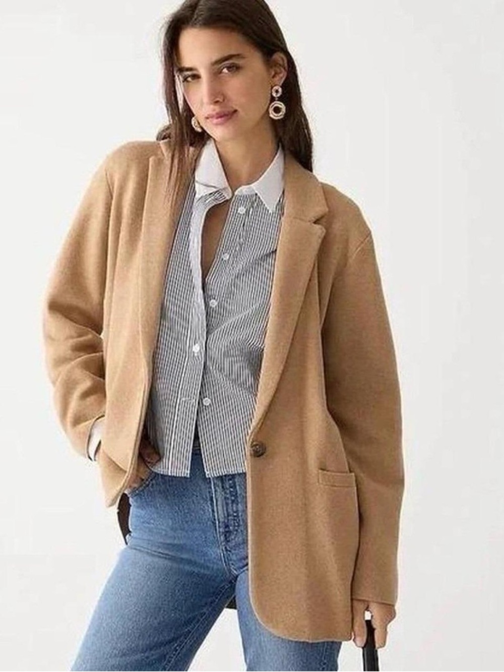 J. Crew Camel Single-Button Wool Blazer